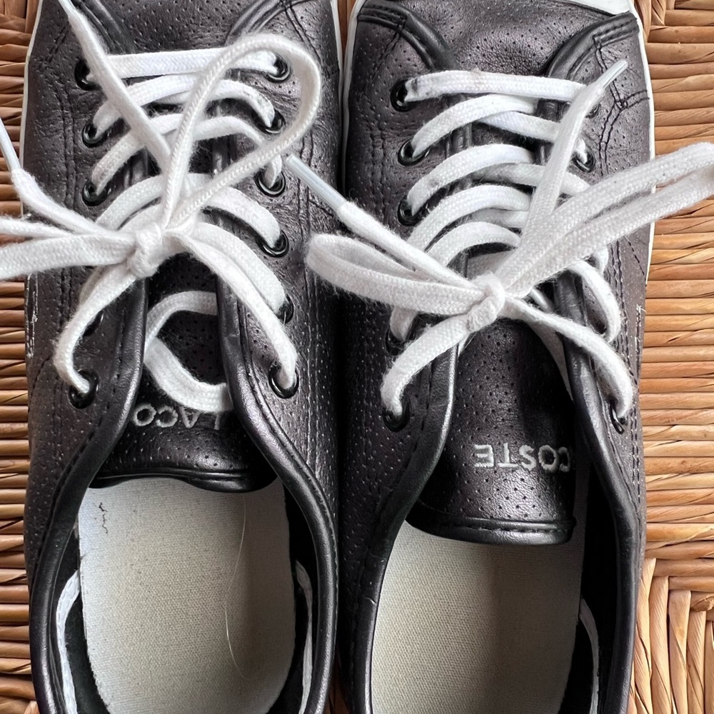 Lacoste Black and White Athletic Shoes - Picture 9 of 9